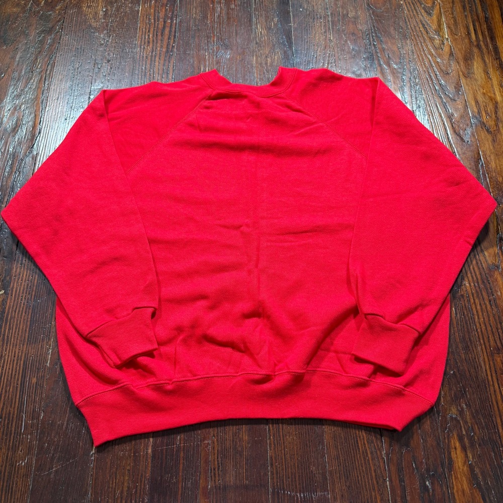 Vintage 90s Tultex Sweatshirt Mens 2XL Red Maximum Sweats USA Made Raglan Blank